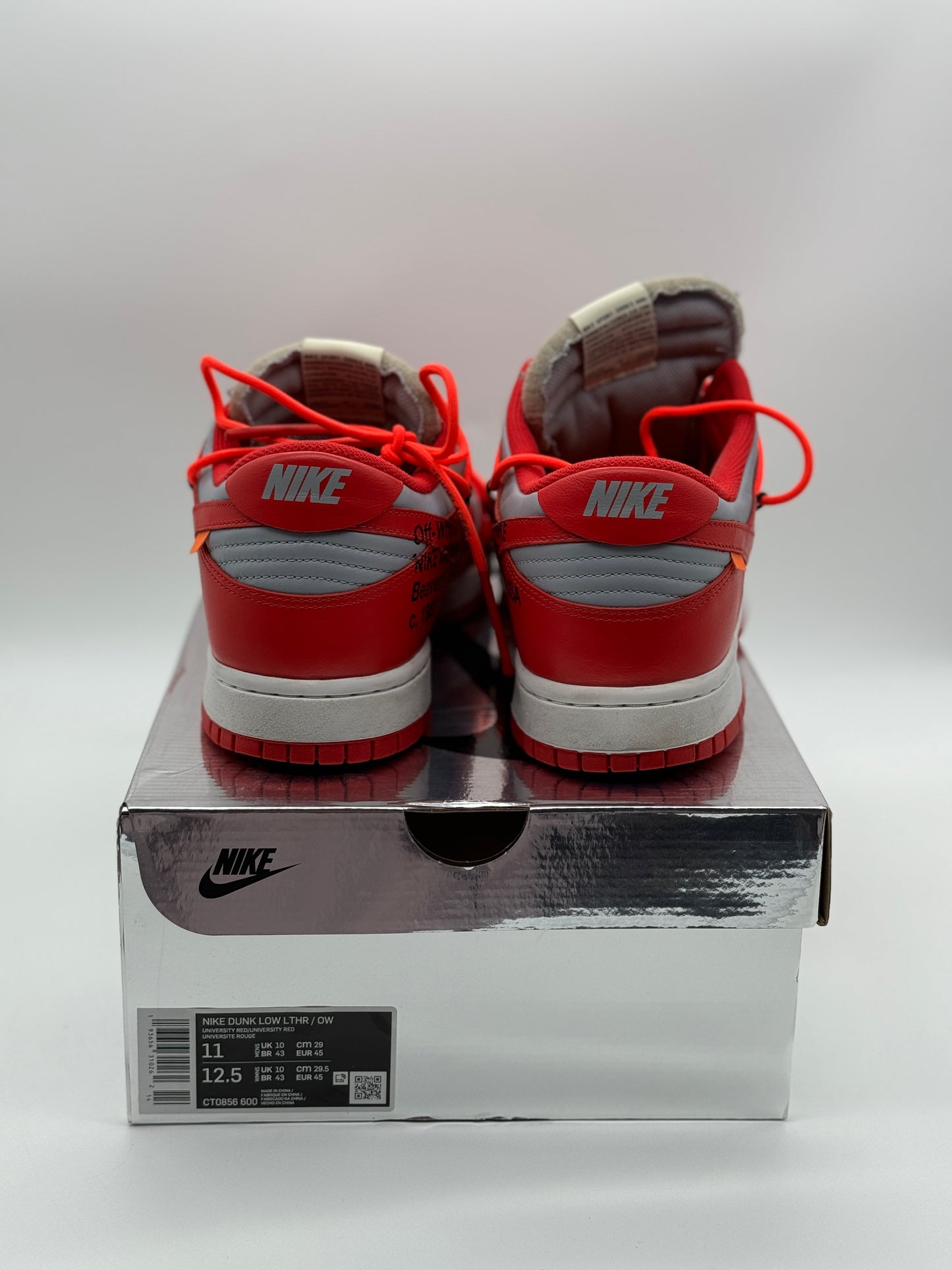 Off-White Nike Dunk Low Red Used Eu 45