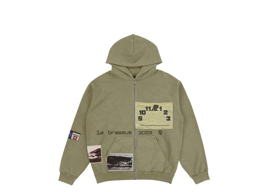 Travis Scott CJ x Audemars Piguet Le
Brassus Kapuzenpullover mit Reißverschluss Khaki Braun VNDS Size XL