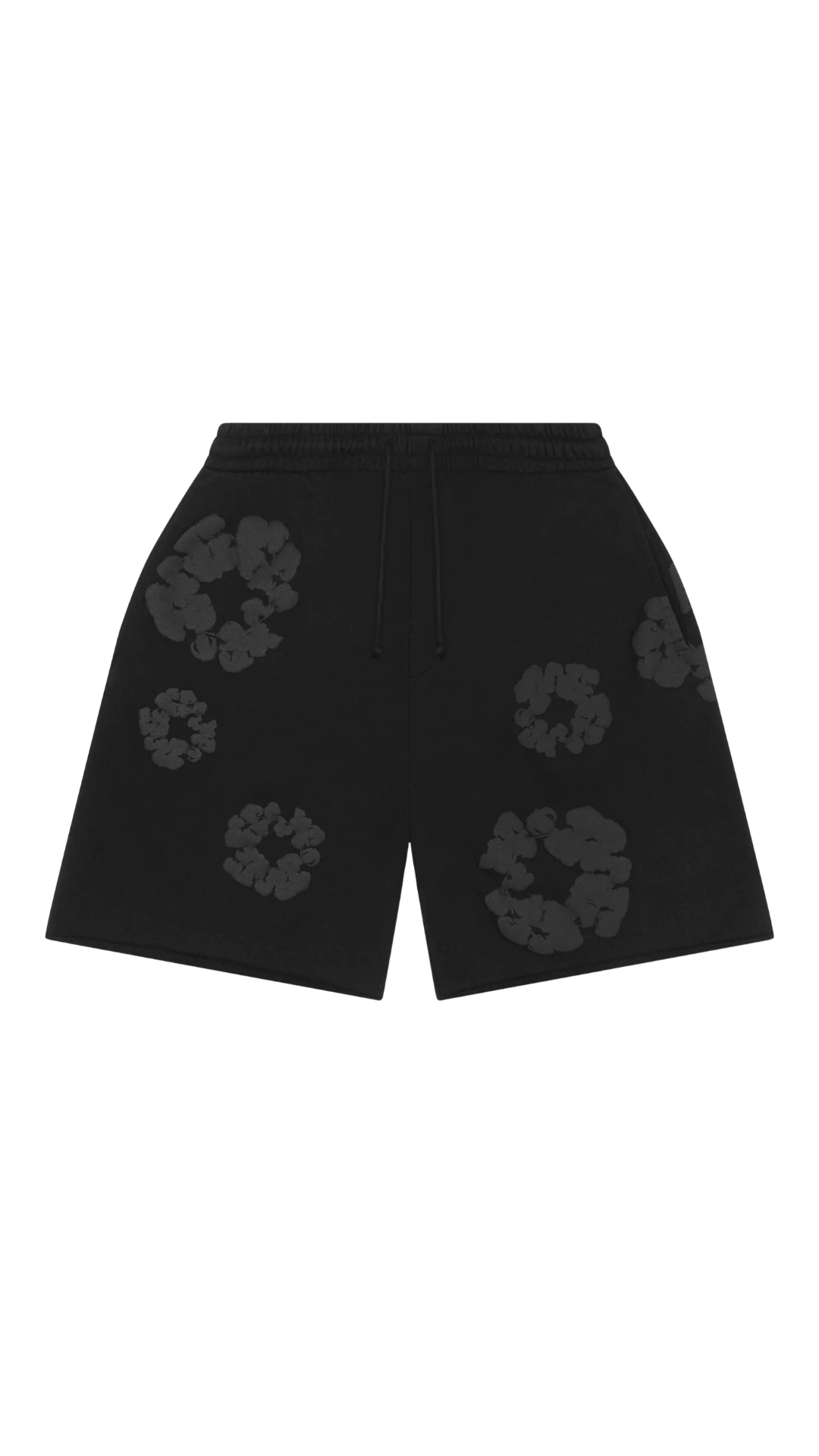 Denim Tears Mono Cotton Wreath Shorts Black on Black