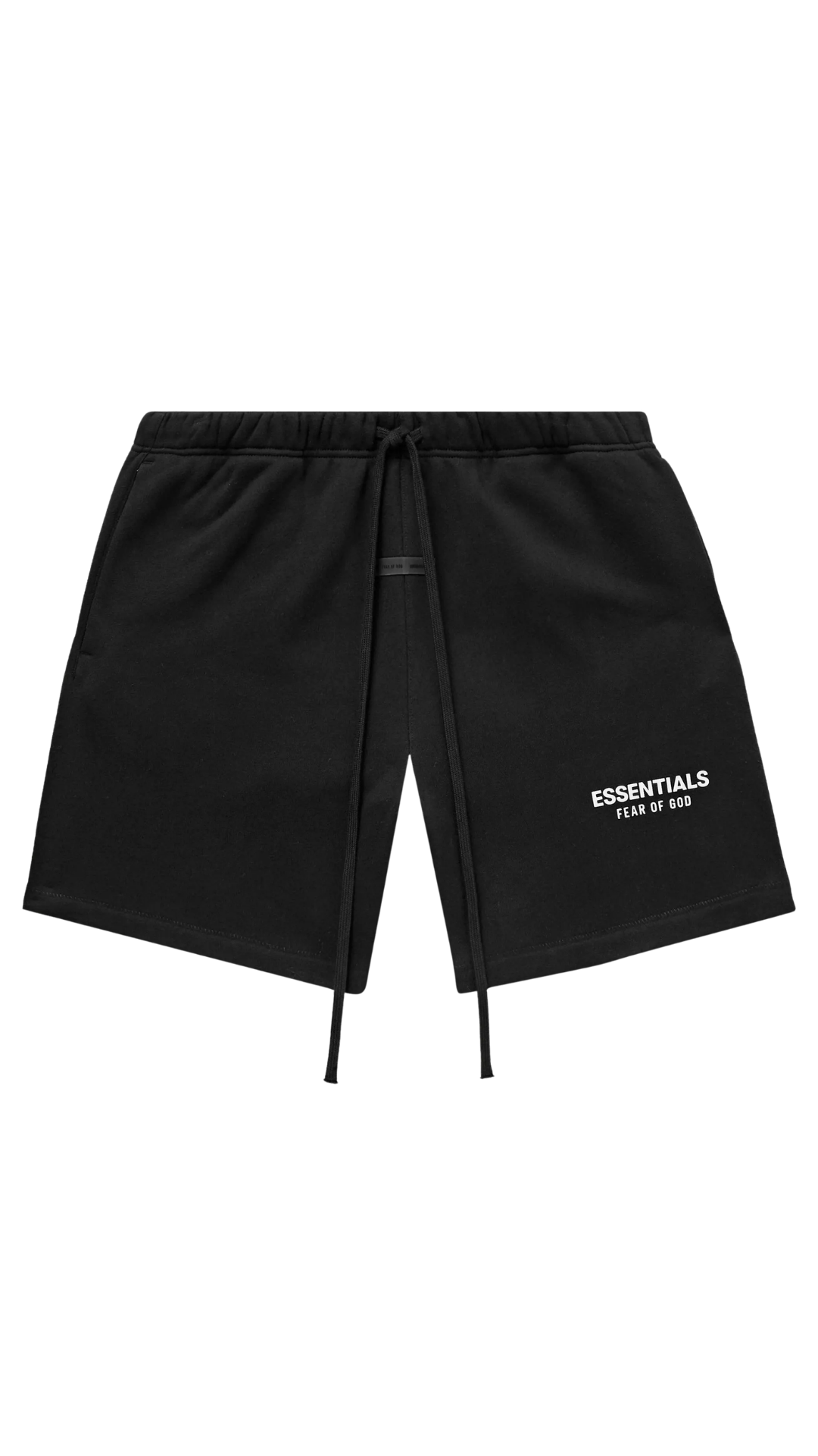 Fear of God Essentials Jet Black Shorts (White Logo)