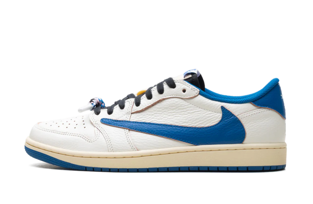 Air Jordan 1 Low Fragment X Travis Scott Sail Military Blue
