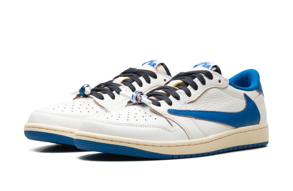 Air Jordan 1 Low Fragment X Travis Scott Sail Military Blue