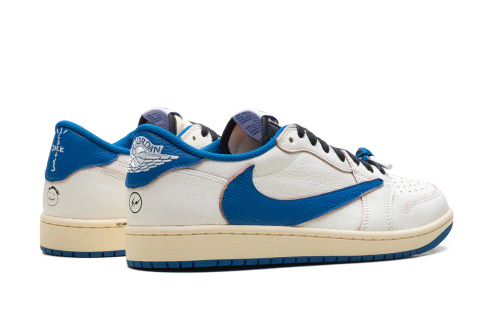 Air Jordan 1 Low Fragment X Travis Scott Sail Military Blue